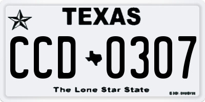 TX license plate CCD0307