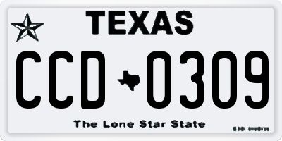 TX license plate CCD0309