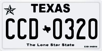 TX license plate CCD0320