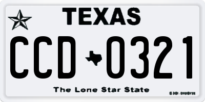 TX license plate CCD0321