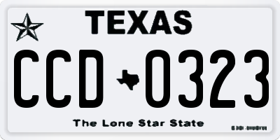 TX license plate CCD0323