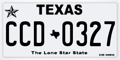 TX license plate CCD0327