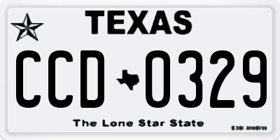 TX license plate CCD0329