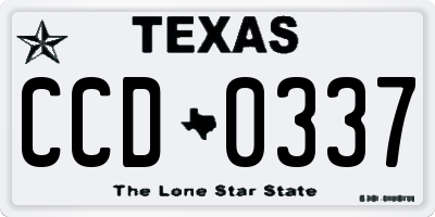 TX license plate CCD0337