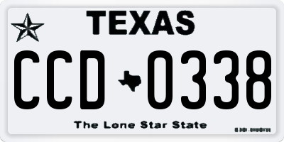 TX license plate CCD0338