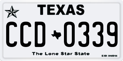 TX license plate CCD0339