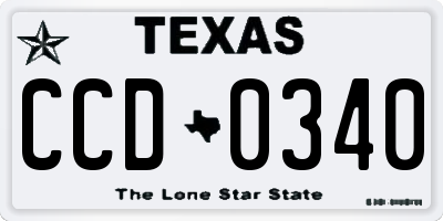 TX license plate CCD0340