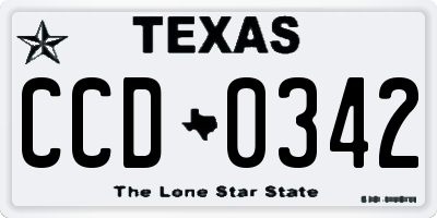 TX license plate CCD0342