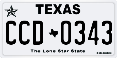 TX license plate CCD0343