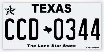 TX license plate CCD0344