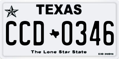TX license plate CCD0346