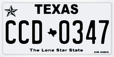 TX license plate CCD0347