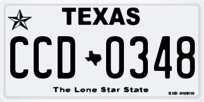 TX license plate CCD0348