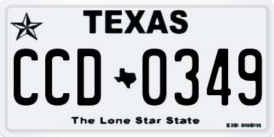 TX license plate CCD0349