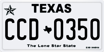 TX license plate CCD0350