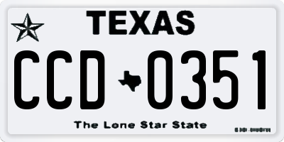 TX license plate CCD0351