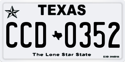 TX license plate CCD0352