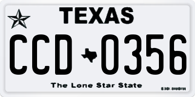 TX license plate CCD0356