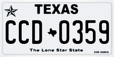 TX license plate CCD0359