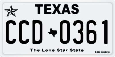 TX license plate CCD0361