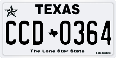 TX license plate CCD0364