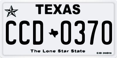 TX license plate CCD0370