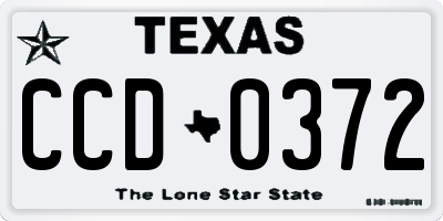 TX license plate CCD0372