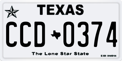 TX license plate CCD0374