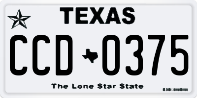 TX license plate CCD0375
