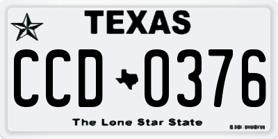 TX license plate CCD0376