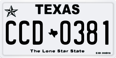 TX license plate CCD0381
