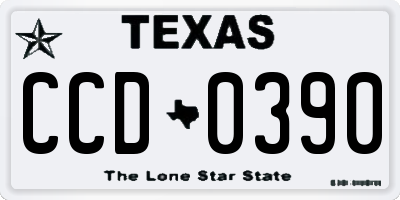 TX license plate CCD0390