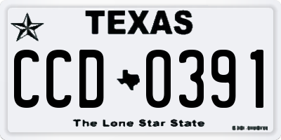 TX license plate CCD0391