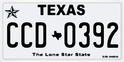 TX license plate CCD0392