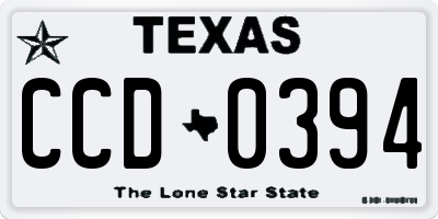 TX license plate CCD0394