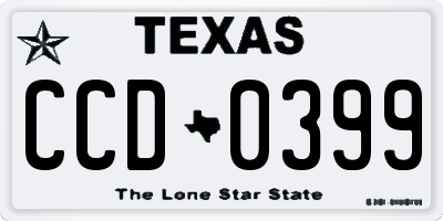 TX license plate CCD0399