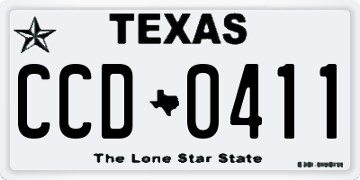 TX license plate CCD0411