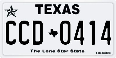 TX license plate CCD0414