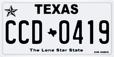 TX license plate CCD0419