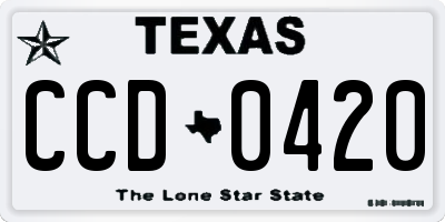 TX license plate CCD0420