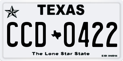 TX license plate CCD0422