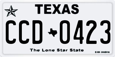TX license plate CCD0423