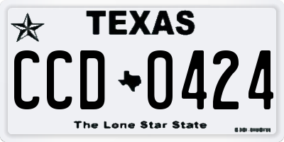 TX license plate CCD0424
