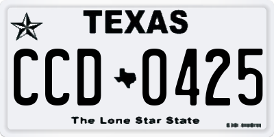 TX license plate CCD0425