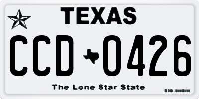 TX license plate CCD0426