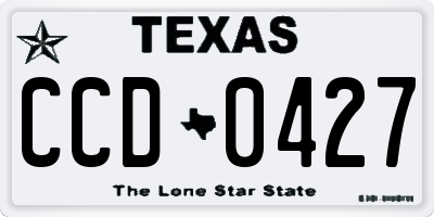 TX license plate CCD0427