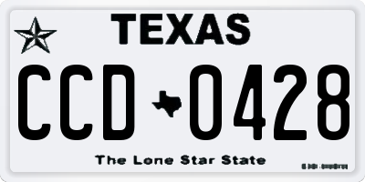 TX license plate CCD0428