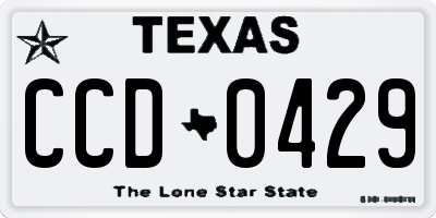 TX license plate CCD0429