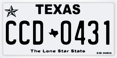 TX license plate CCD0431