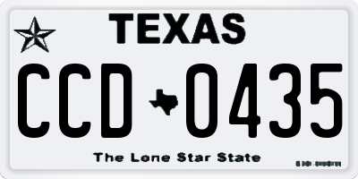 TX license plate CCD0435